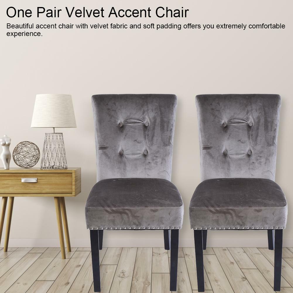 1 Paar Esszimmerstuhl Armlehnstuhl Hochlehner Metallbeine Samtstuhl