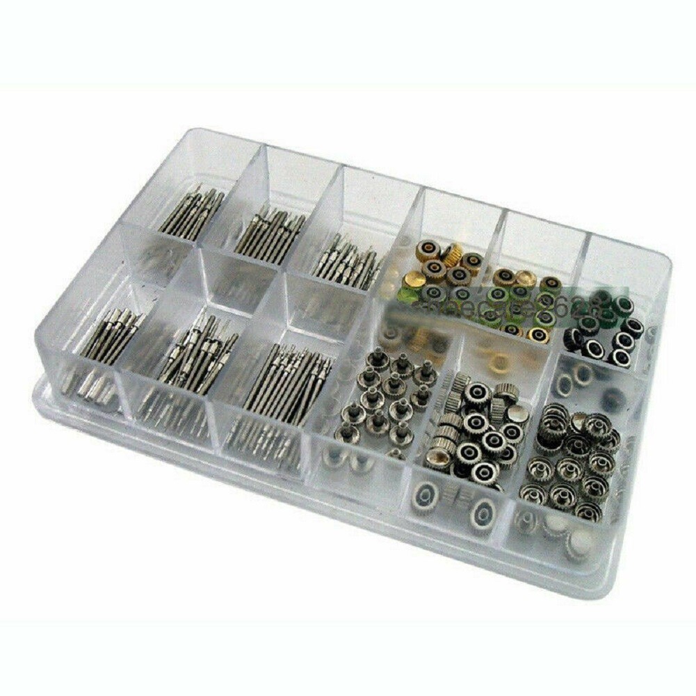 144 Pcs New Watch Stem+Watch Crown Parts Box Set For Ladies And Quartz Watches