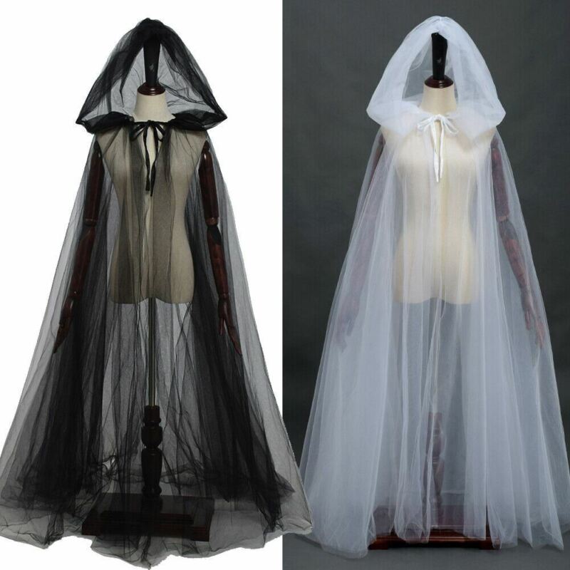 Halloween Cloak Cape With Hooded Bride Witch Cosplay Cloak Costume