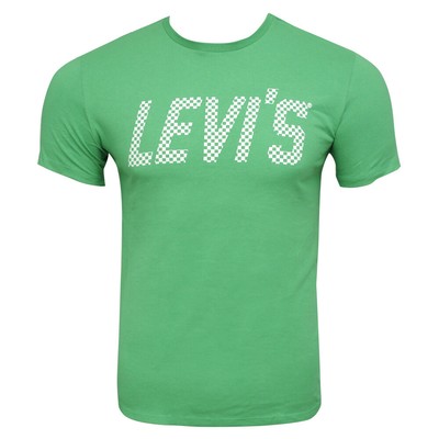 

Levis Мужская футболка с круглым вырезом в клетку с коротким рукавом и графическим принтом, зеленая, Зеленый, MLV119