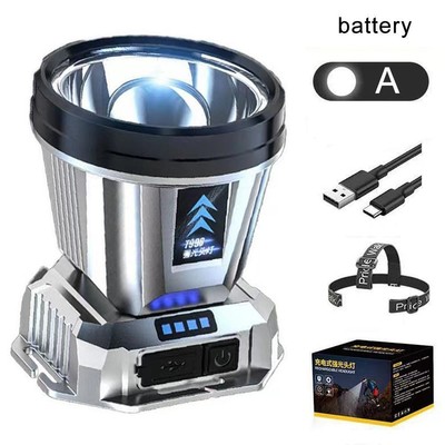 Waterproof LED Head Torch with USB Rechargeable Super Light Bright Headband C9X5