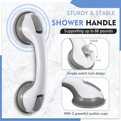 Bath Safety Suction Grip Handle Bathroom Tub Shower Toilet Hand Rail Supporter