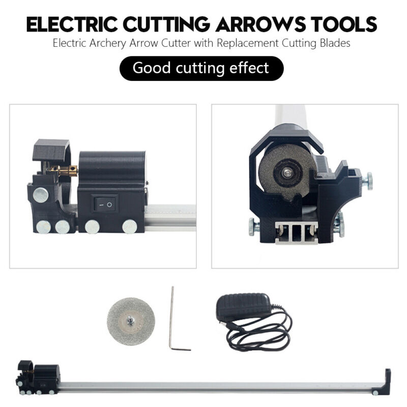 Electric Archery Arrow Cutter Tool w/Replacement Cutting Blades 100-240V US Plug