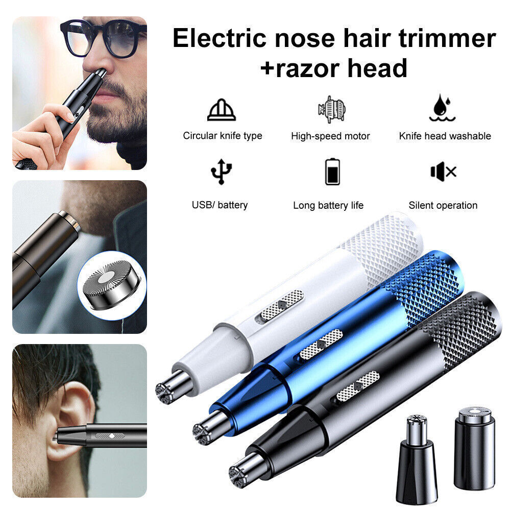 Electric Nose Hair Trimmer Rechargeable Ear Face Eyebrow Bea