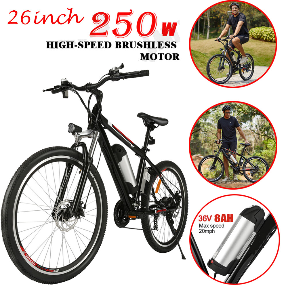 EBike Elektrofahrrad 26in Mountainbike Elektro Fahrrad Pedelec 36V 8Ah Akku MTB
