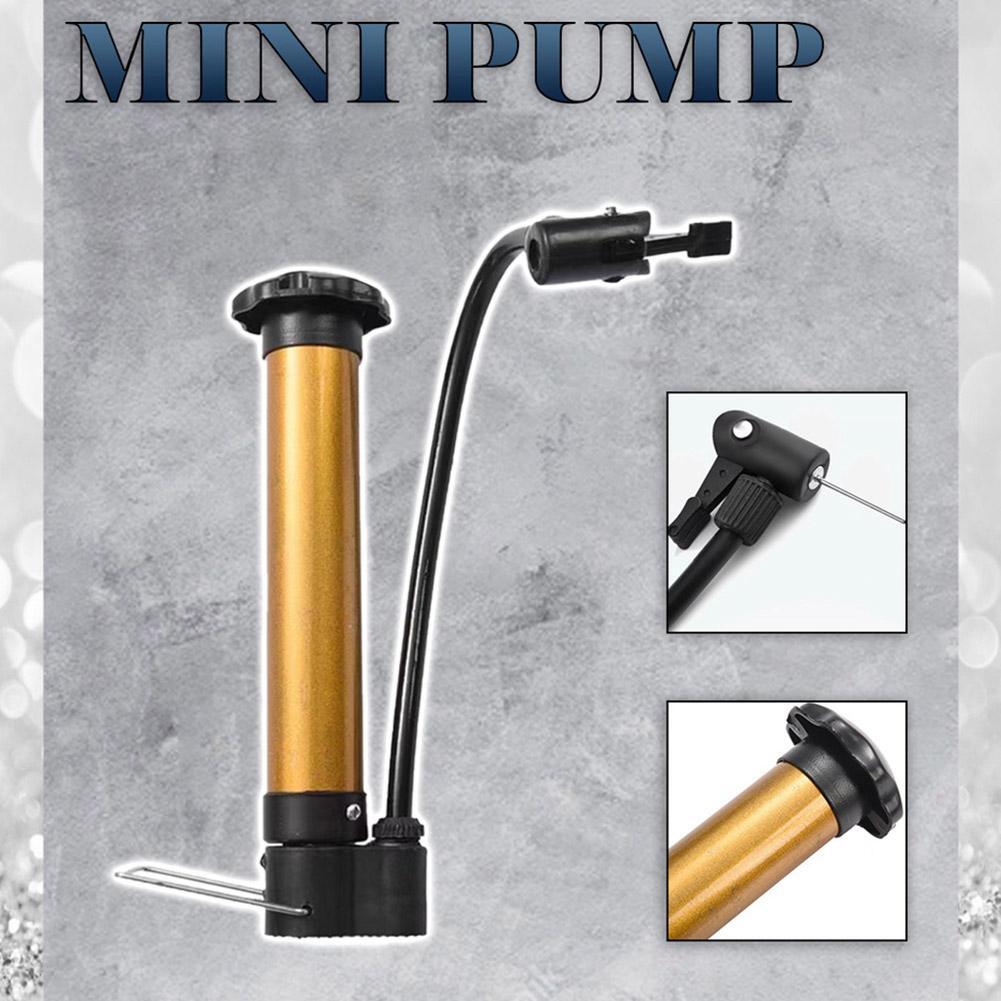 NUWAB 10 Inch Mini Bike Pump - 100PSI Portable Hand Pump For Schrader & Presta Valves, Includes Ball Needles & Nozzles