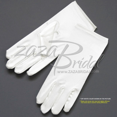 Shiny Stretch Satin Dress Gloves 2BL - Wrist Length, Various Colors