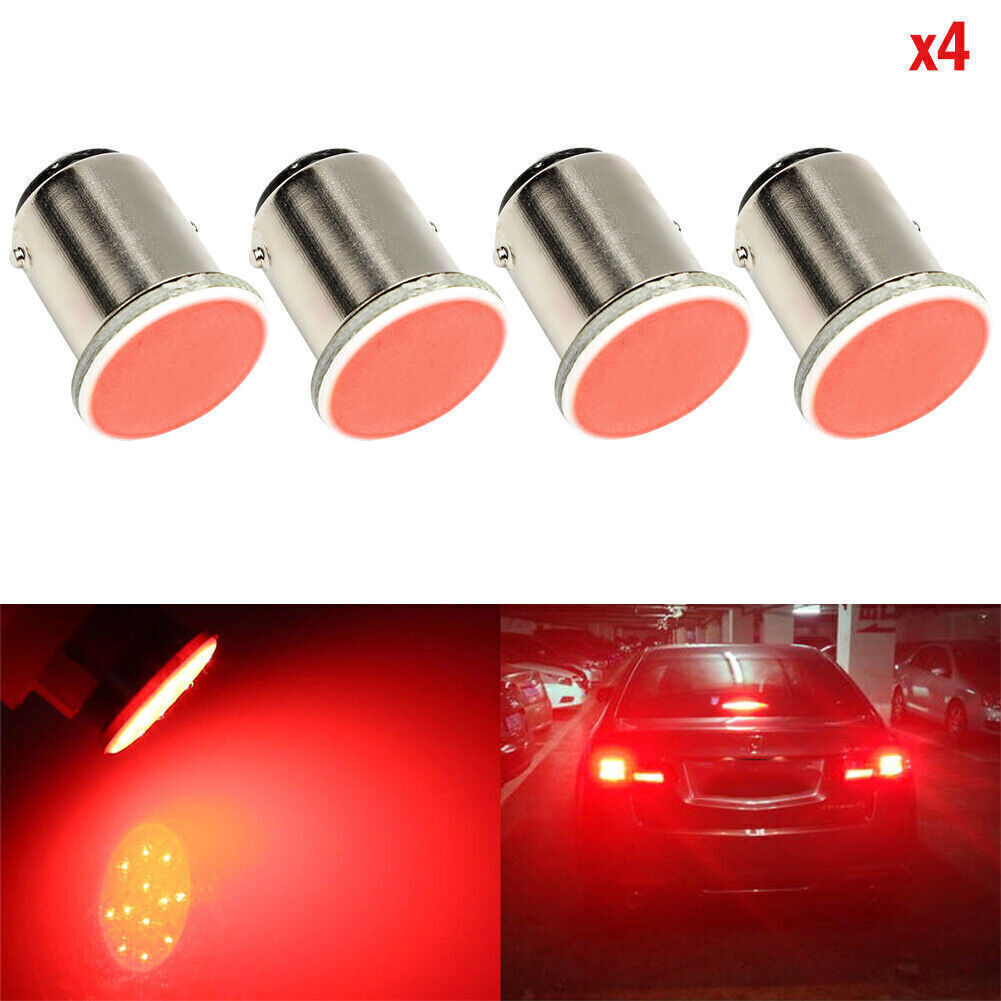 Red COB 3W LED Car COB LED Brake Light Turn Signal Bulb Lamp US Stock x4