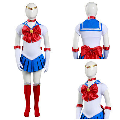 Kids Grils Anime Sailor Moon Tsukino Usagi Cosplay Costume Dress Outfit