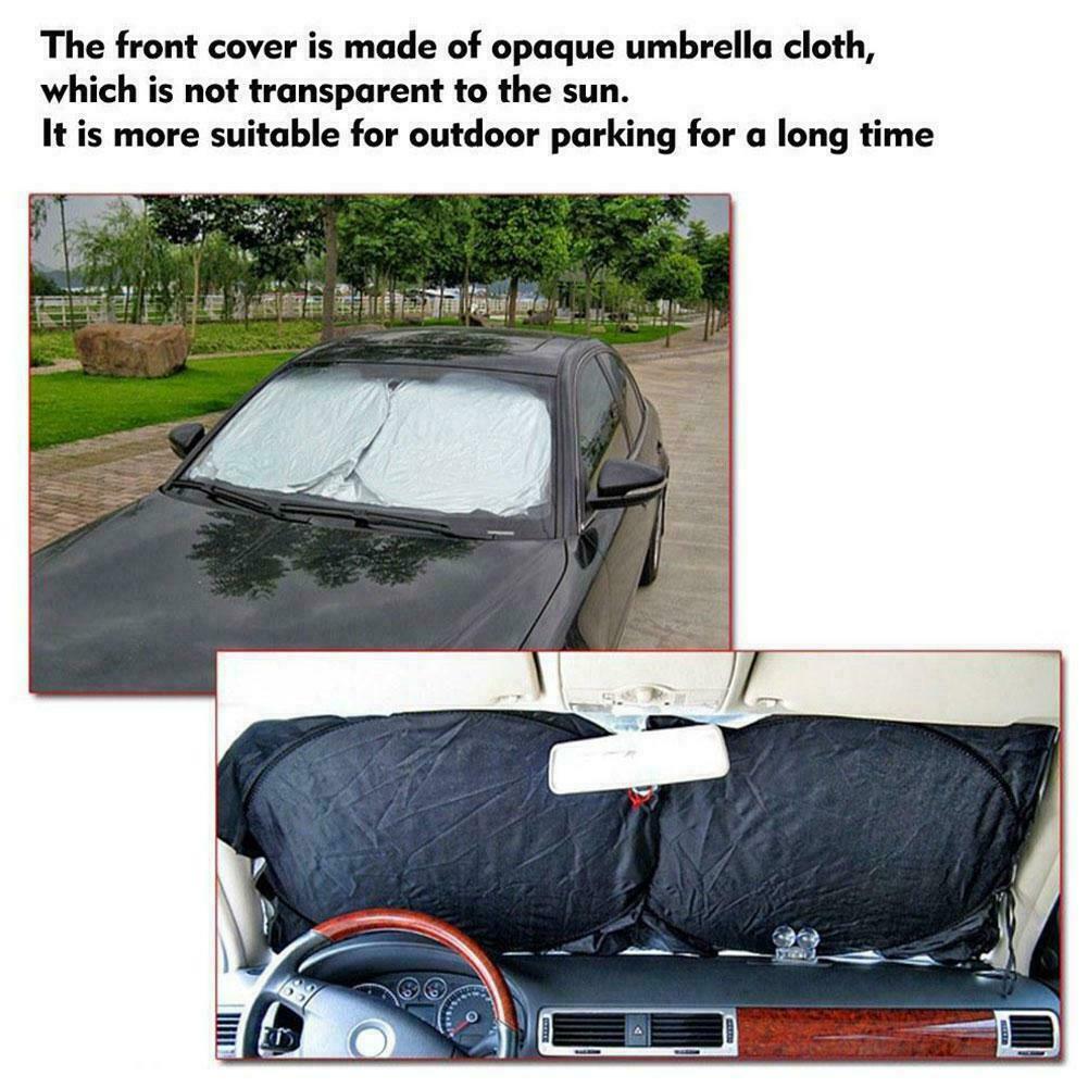 Front Rear Folding Jumbo Car Window Sun Shade Auto Block Windshield Visor U2L0