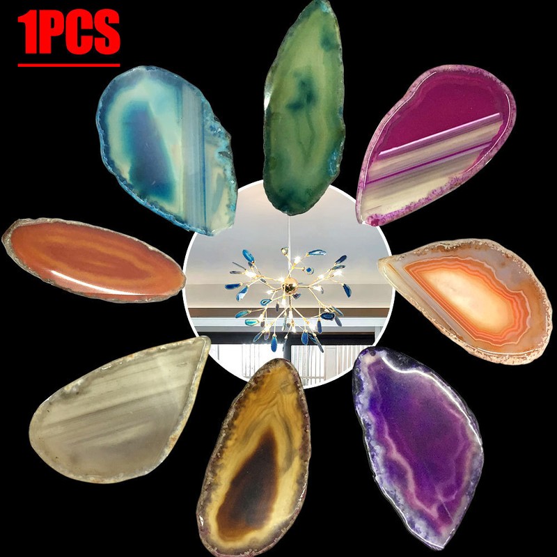 5pcs Agate Slice Natural Polished Slab Crystal Geode Gemstone Healing Colorful