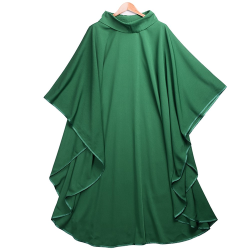 BLESSUME Church Priests Solid Chasuble Mass Vestments Green- Cowl Collar