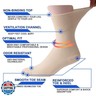 Facool Diabetic Socks for Men Women, Loose Top Non Binding Casual Crew Circulatory Seamless Cotton Quarter Loose Fit Diabetes Performance Anti-sweat Socks, 6 Pairs Beige Large