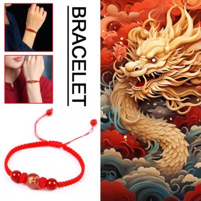 2024 Dragon Adjustable Handmade Red String Rope Bracele t