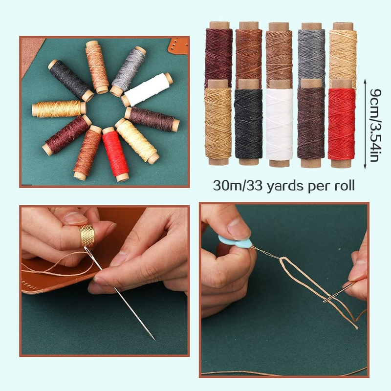 Leather Working Tools, Leather Craft Tools and Supplies with Waxed Thread Punch