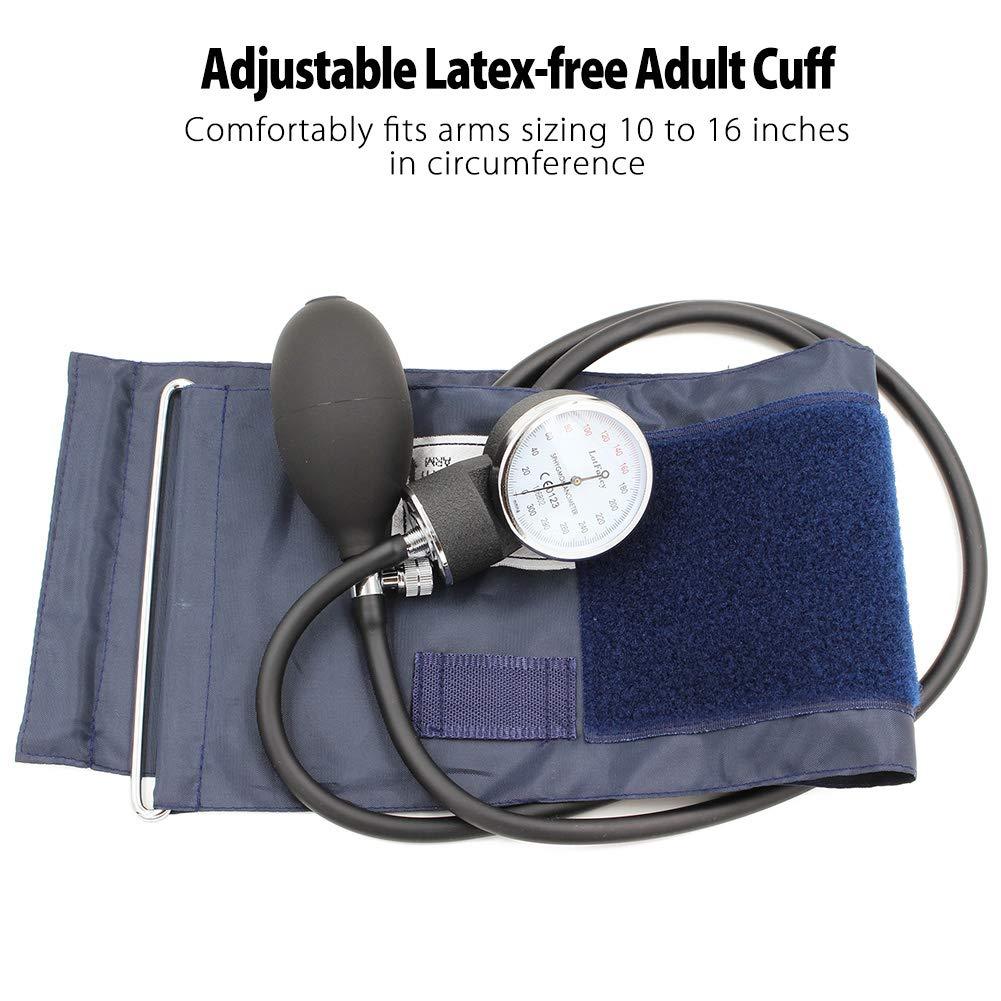 Aneroid Sphygmomanometer Stethoscope Kit Manual Blood Pressure BP Cuff