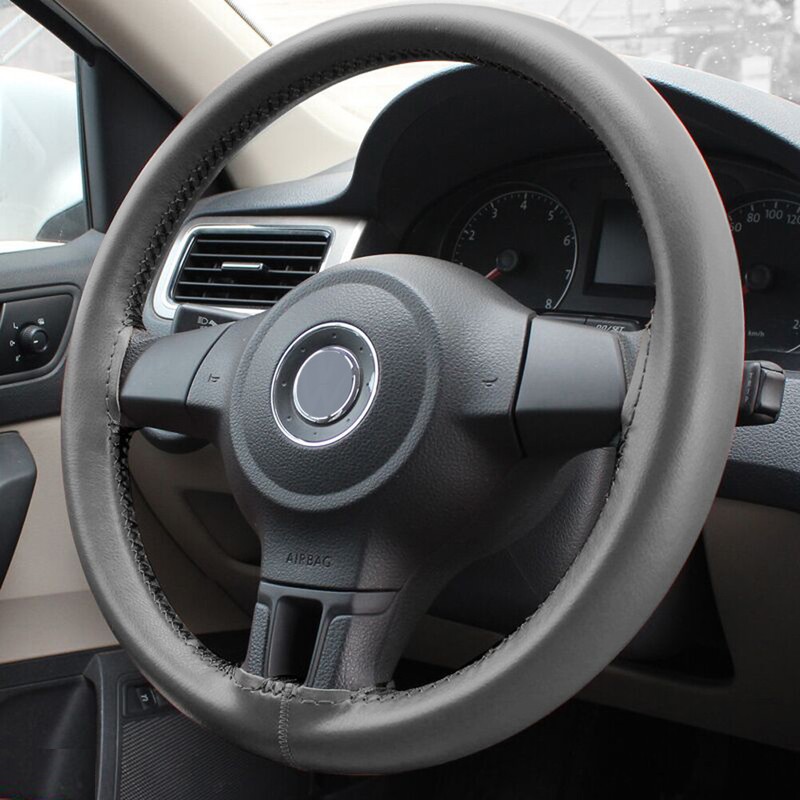 US Car Steering Wheel Cover Needle Thread Protector GRAY DIY Hand Sewing Leather