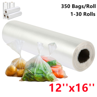 350 Bags Roll Plastic Clear Produce Bag on a Roll Durable Food
