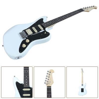 6 String Classic Electric Guitar 22 Frets SSH Pickup Basswood Body Gig Bag White