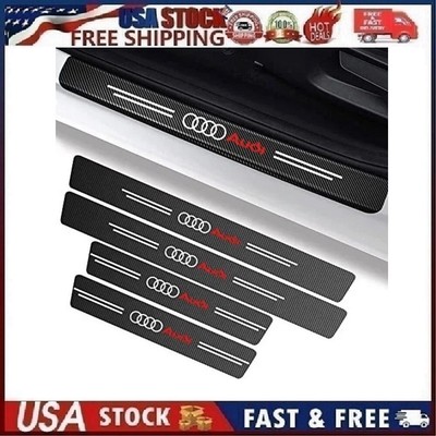 For Au-Di Car Door Plate Sill Scuff Cover Anti Scratch Decal Protector Style 1