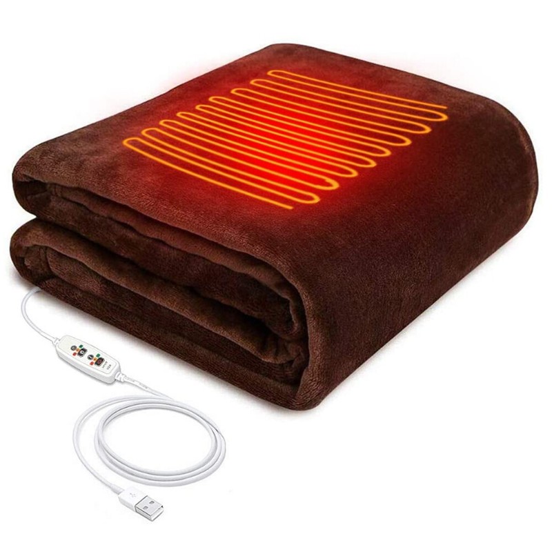 Large USB Electric Heated Blanket Warm Throw Poncho Wrap Blanket Shawl Portable