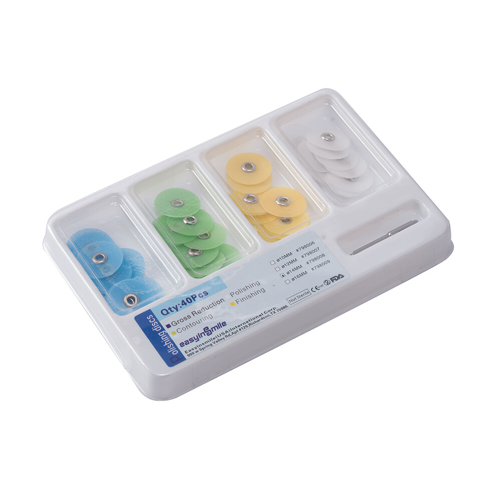 40pcs Dental Composite Finishing Polishing Discs Metal Bush Mandrel Easyinsmile