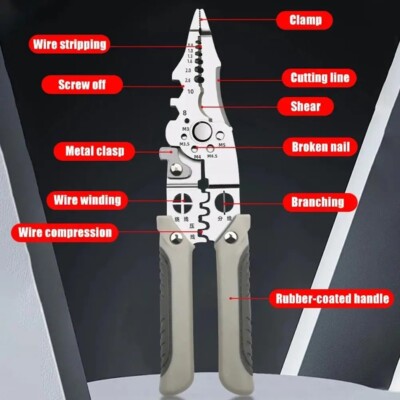 Crimper Cable Cutter Multifunctional Adjustable Automatic Wire Stripper