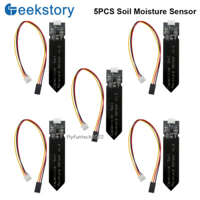 5 PCS Capacitive Soil Moisture Sensor Module With Gravity for Moisture Detection