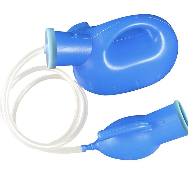 2000ML Men Portable Potty Pee Bottle 130 cm Tube Hospital Male Urinal Collector