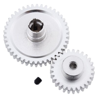 Metal Diff Differential Main Gear 42T & Motor Pinion Gear 27T Set for WLtoys ...