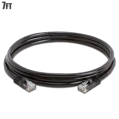 7FT Cat5e RJ45 Network LAN Ethernet UTP Patch Cable Cord 350MHz 24AWG CCA Black