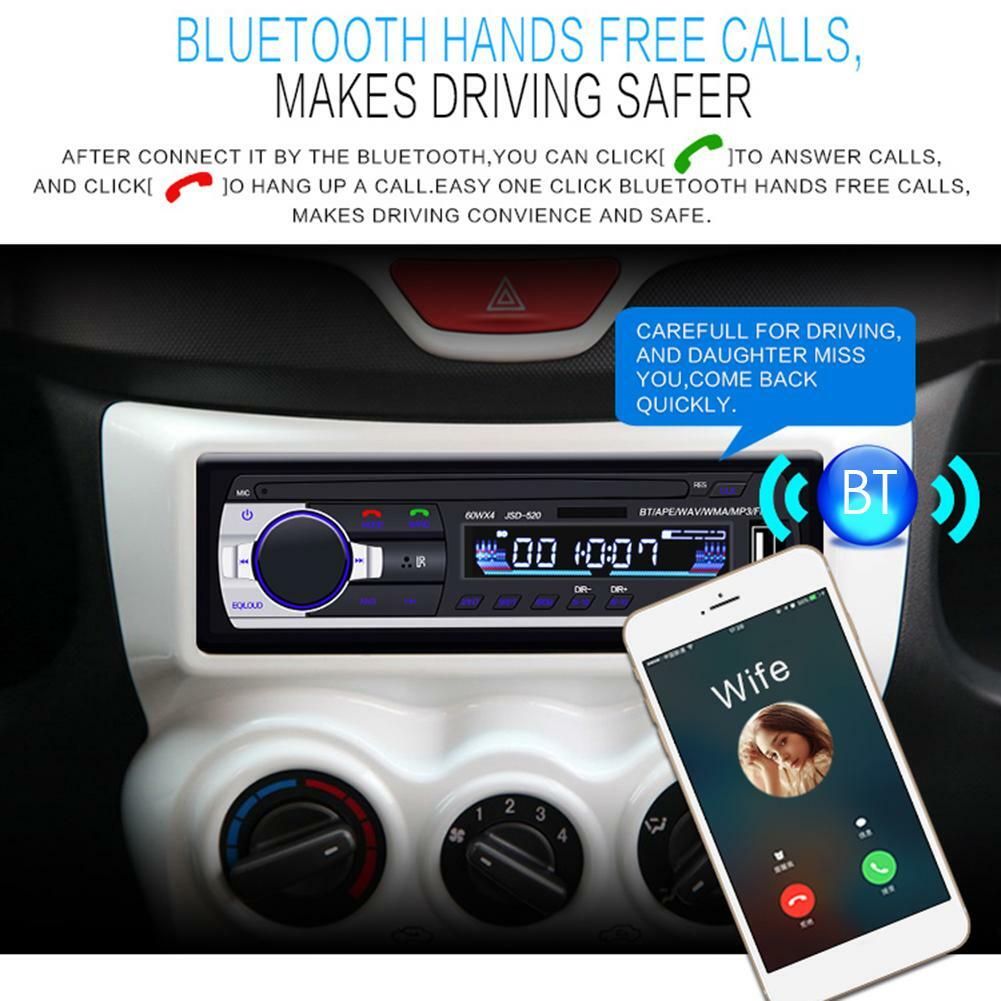 Bluetooth Car Stereo Audio In Dash Fm Aux Input Receiver Sd Usb Mp3 Radio Player Ebay