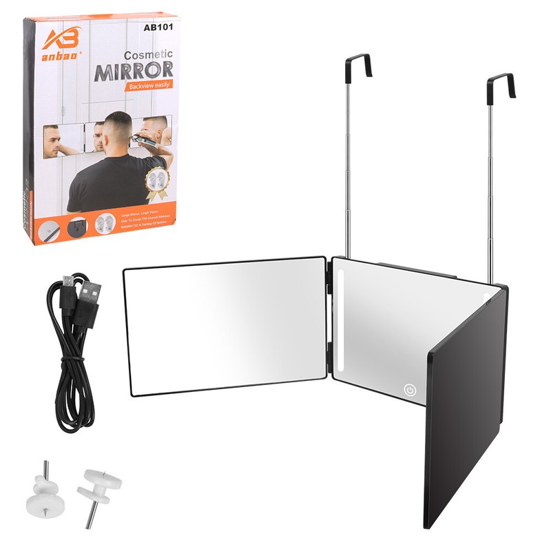 360-Grad-Spiegel Led 3 Wege Spiegel Faltbarer Kosmetikspiegel Mit Halterungen De