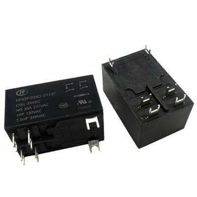 2Pcs HONGFA HF92F-024D-2A12F 24VDC Power Relay 30A 277VAC 6Pins