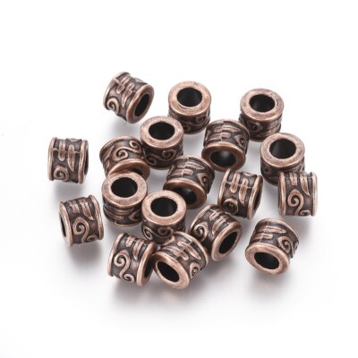 50pc Tibetan Alloy Europea Large Hole Beads Metal Mini Spacer Beads Craft 8~10mm