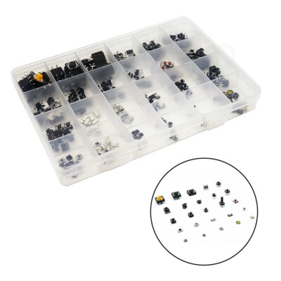 250PCS 25Type Values Tactile Push Button Switch  Momentary Tact Assortment