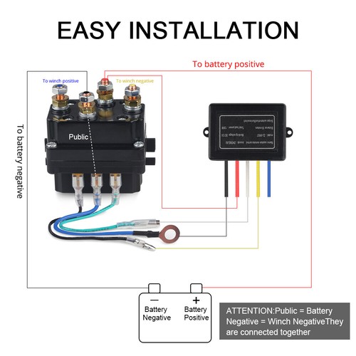 12V 250A Winch Solenoid Relay Wireless Winch Remote Control Kit For