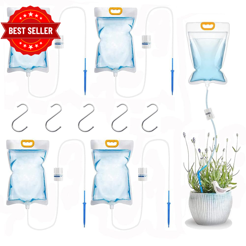 5 Pcs Plant Drip Irrigation Bag, 3.5L Large Capacity Self Watering System for Pl