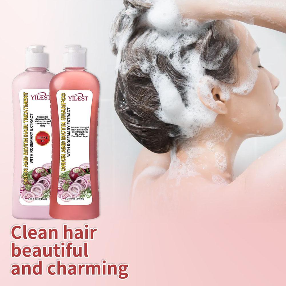 Onion, Biotin and Rosemary Shampoo and Treatment Set, Silicone Free Shampoo Set