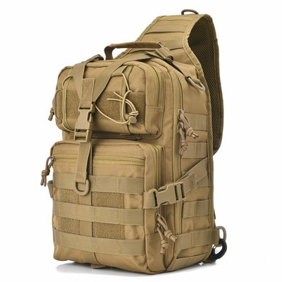 Tactical Shoulder Sling Backpack Men Chest Khaki Rover Molle Day Crossbody Bag
