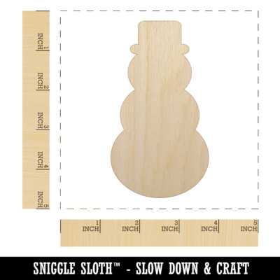 Snowman Winter Christmas Solid Unfinished Wood Shape Piece Cutout for DIY Craft