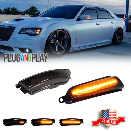 Smoked Sequential Amber LED Side Mirror Signal Lights For