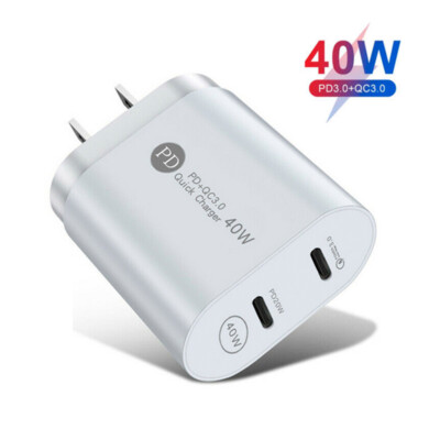 40W Fast Charger Block USB Type C Wall Power Adapter For iPhone 14 13 12 11 XR 8
