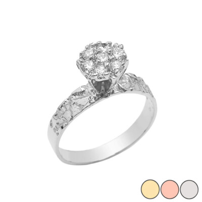 Pre-owned Fdj Popcorn Nugget 7mm .25cts Solitaire Ring In Gold (yellow/rose/white) In Yellow Gold