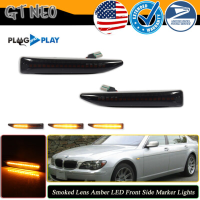 Sequential LED Side Marker Lights Smoked For BMW E65 E66 E67 745i 750i 2002-2008