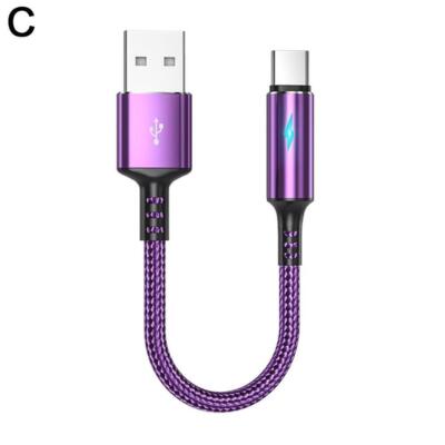 USB to Type C Charger Cable Short Data Cable Fast Charging US Lead Cord S1P9