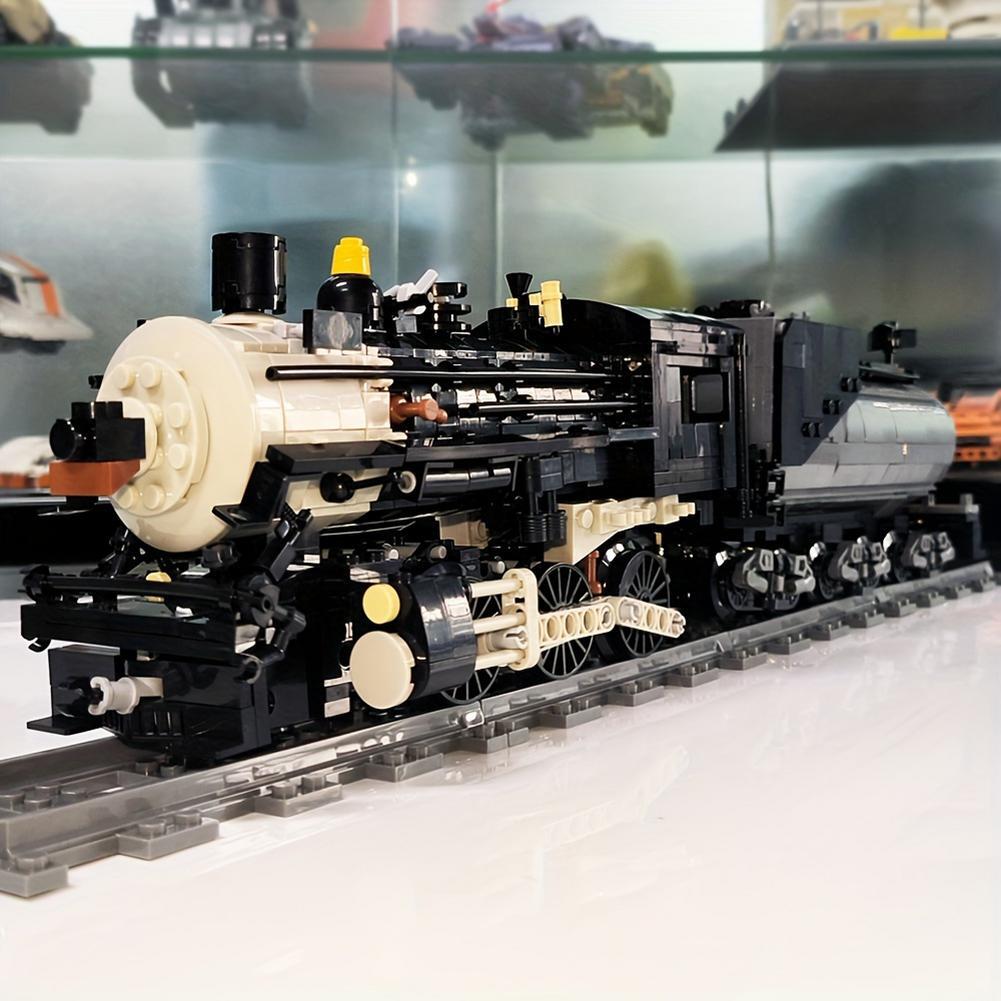 1136pcs Steam Train Railway Express Model Bricks Technical Model Building Blocks