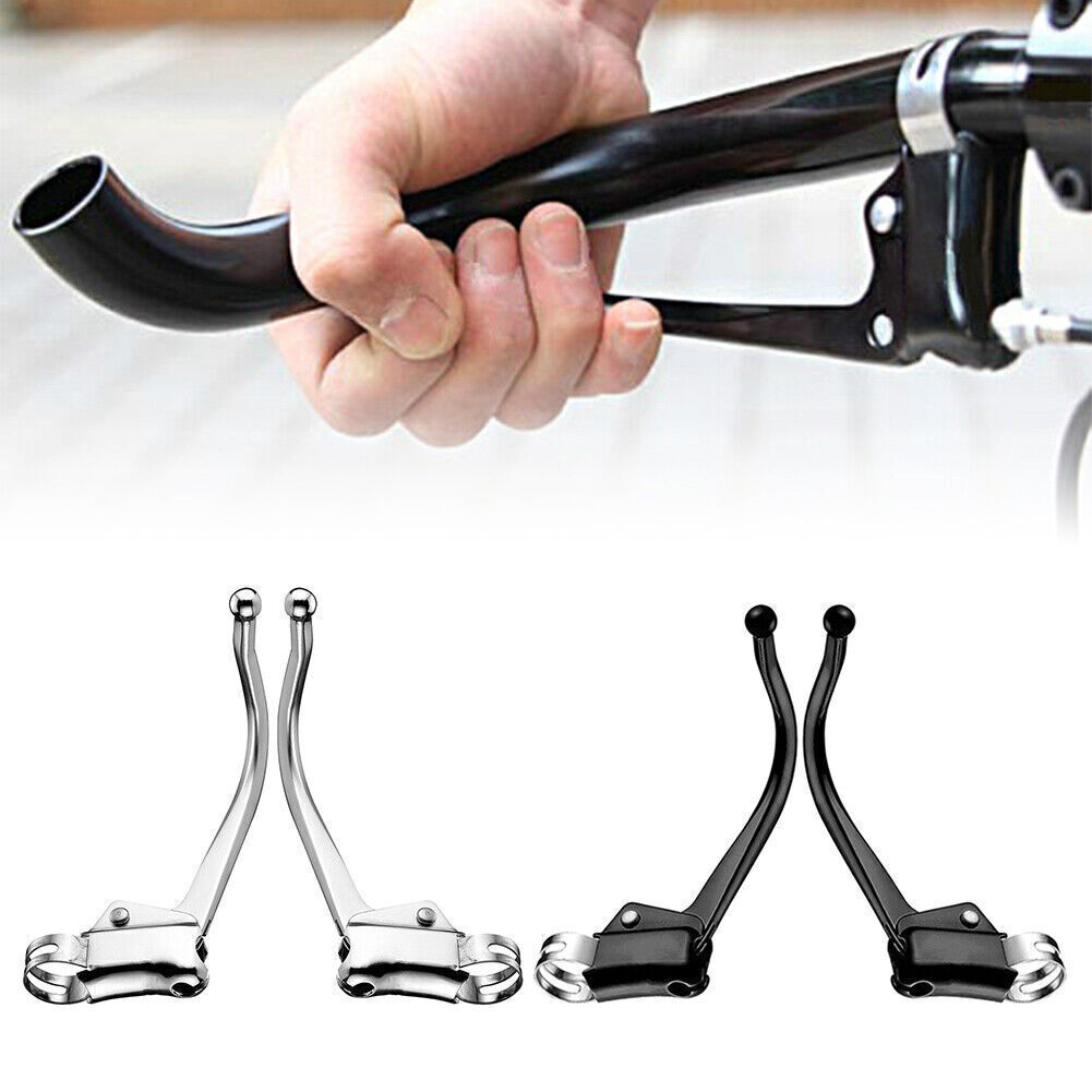 2x Road Fixed Gear Bike Brake Levers Bicycle Steel Pipe Bent Brake Levers US