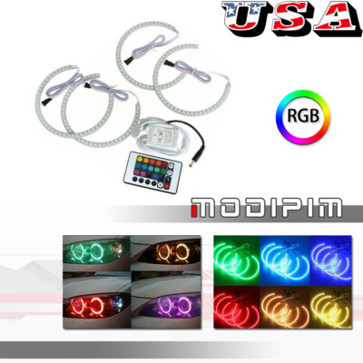 Multi-Color Xenon Headlight RGB LED Angel Eyes For BMW E38 E39 E46 3 5 7 Series