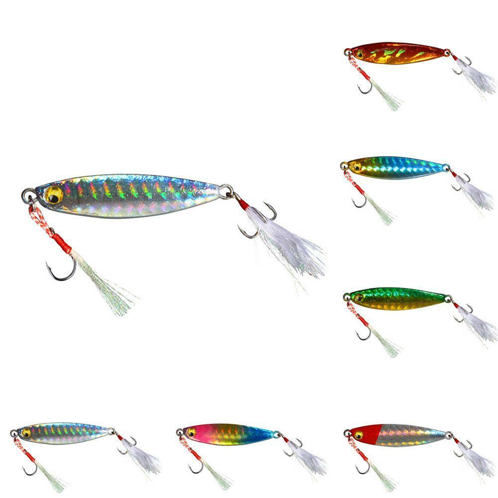 1x Micro Jigs Metal Jig Fishing Lure Bait Jigging Tuna Hook Kingfish O9H0
